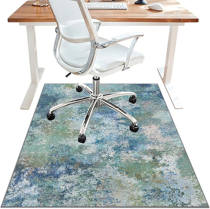 Office Chair Mat for Hardwood Tile Floor, Abstract 36"X 48" Desk Mats for by BESBLEE