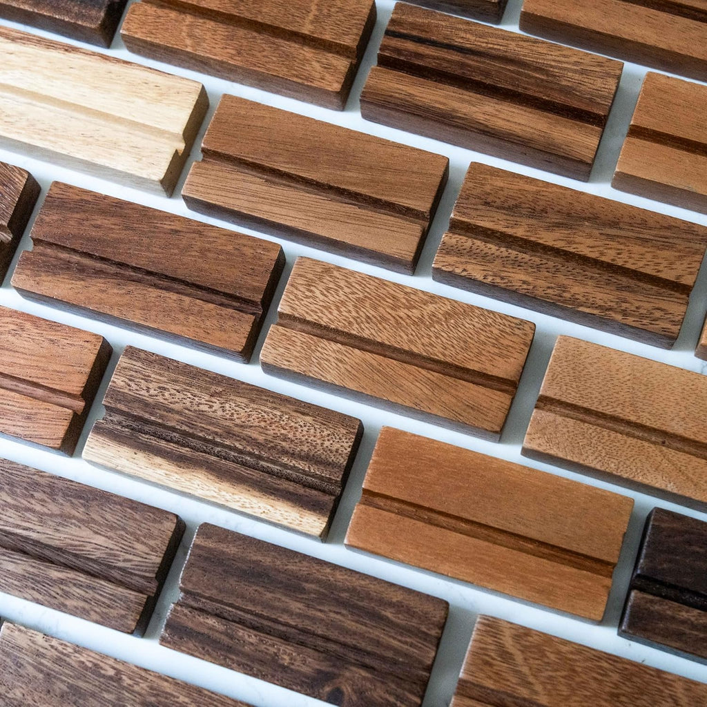 (2 Pack) Wood Calendar Stands - Desk Calendar Base - South American Walnut - Wooden Block - Monthly Desk Card Refill Holder - Office Home Gift Decor