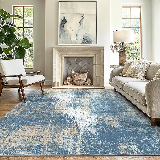GENIMO Washable Area Rugs for Living Room, 8x10 Modern Non Slip Rugs, Low Pile by GENIMO