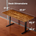 ErGear Height Adjustable Electric Standing Desk, 63 x 28 Inches Sit Stand up - Image 3