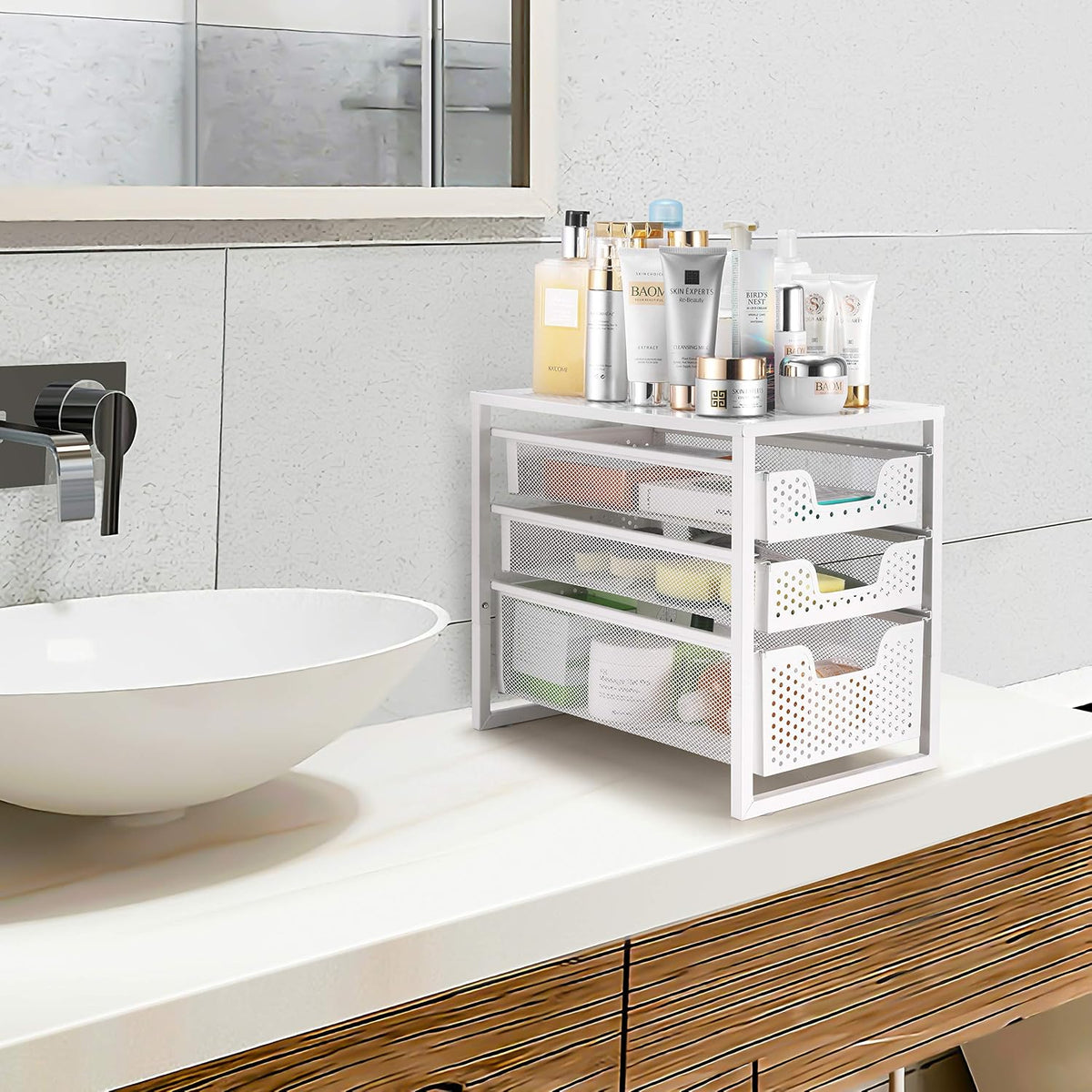 Simple Trending Under Sink Organizer 3-Tier with Sliding Storage Drawer