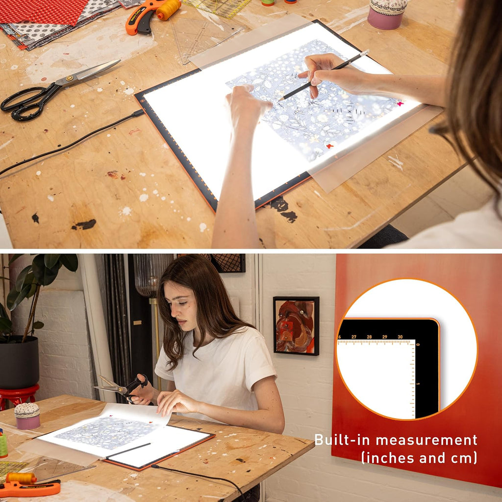 wafer 2 lightbox - a3 light pad for showing dimensions