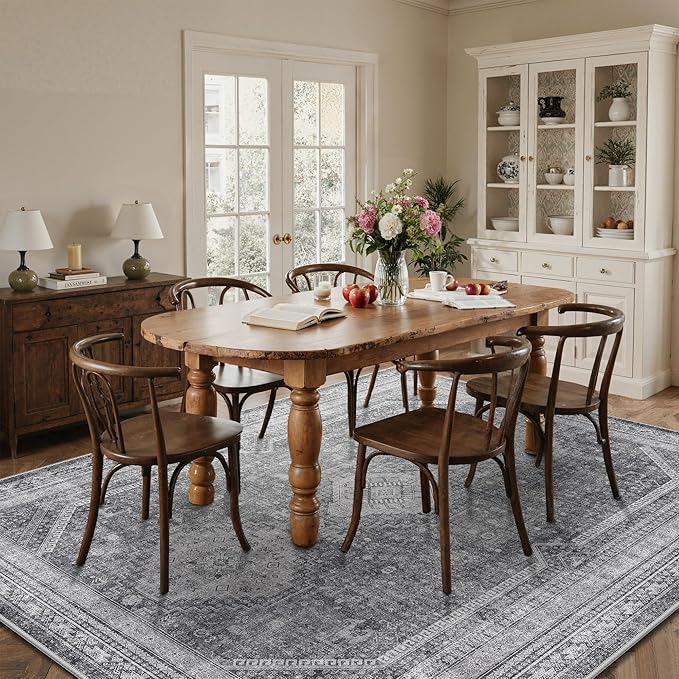 GENIMO 8x10 Area Rugs for Living Room, Machine Washable Non Slip Rugs, Low Pile - Image 4