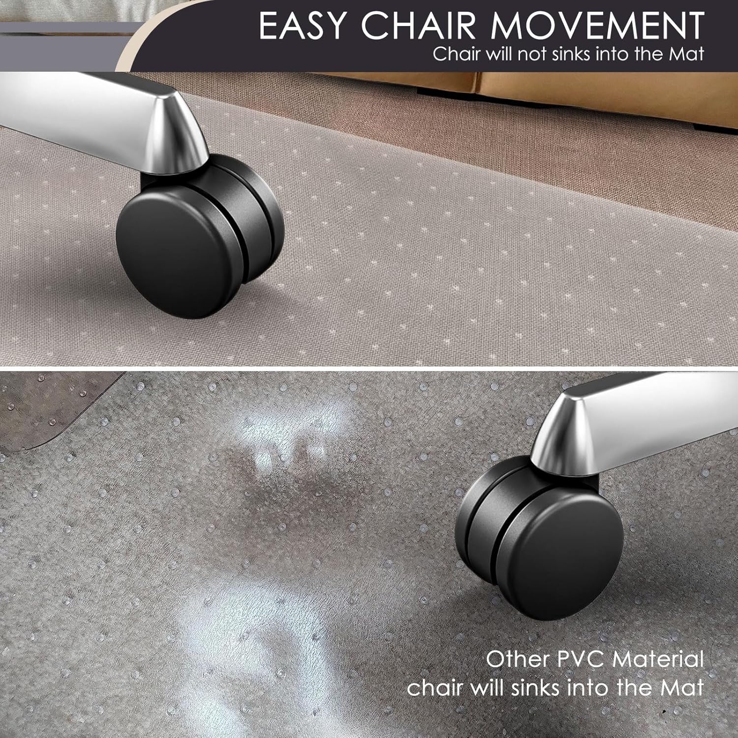 Kuyal Office Chair Mat for Carpet, Clear Heavy Duty Computer Chair Mat | 32‘’x48‘’, Under Desk Protector Carpeted Floors Mat, Easy Chair Movement,Ship Flat