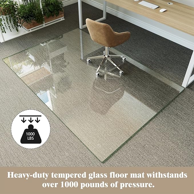 Koonmi Tempered Glass Chair Mat - Image 2