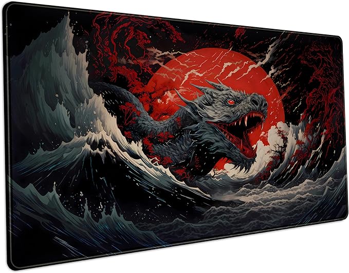 Gothic Desk Mat XXL Large Extended Gaming Mouse Pad Red Sun Mousepas Laptop Mat by LuckyCow