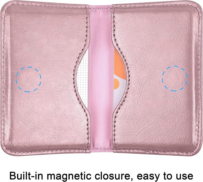 Wisdompro Business Card Holder, 2-Sided PU Leather Folio Name Card Holder - Image 3