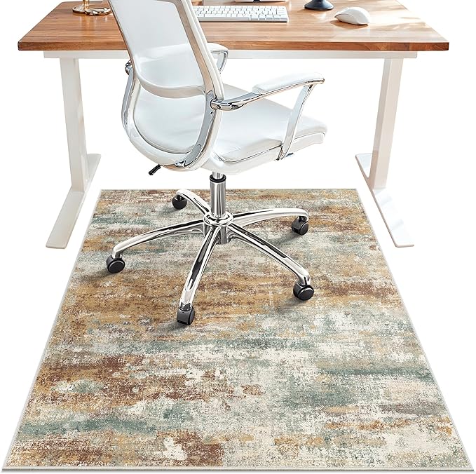 Office Chair Mat for Hardwood Tile Floor, Abstract 36"X 48" Desk Mats for by BESBLEE