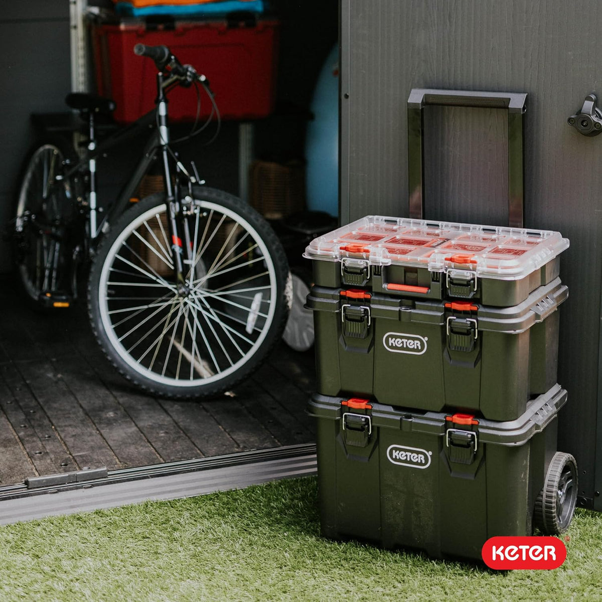 keter stack n rolling tool box modular storage, view 13