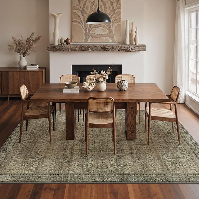 GENIMO 8x10 Area Rugs for Living Room, Machine Washable Non Slip Vintage Rugs - Image 4