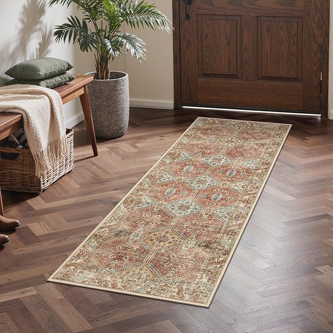 GENIMO Runner Rug 2x5 Non Slip Machine Washable Hallway Runner Rug, Low Pile by GENIMO