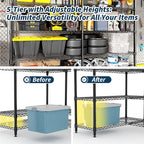 MilleLoom 5-Tier Storage Shelves, H-Shaped/L-shaped Shelf - Image 7
