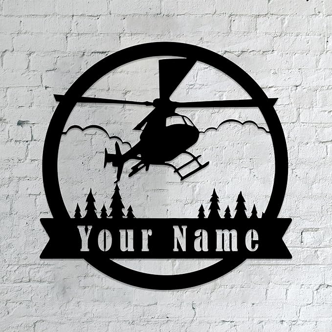 Personalized Metal Airplane Wall Art, Airplane Name Sign, Customized Pilot Name by Unknown