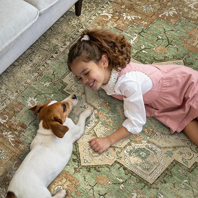 GENIMO 2x5 Runner Rugs for Hallway, Machine Washable Non Slip Vintage Rugs - Image 5