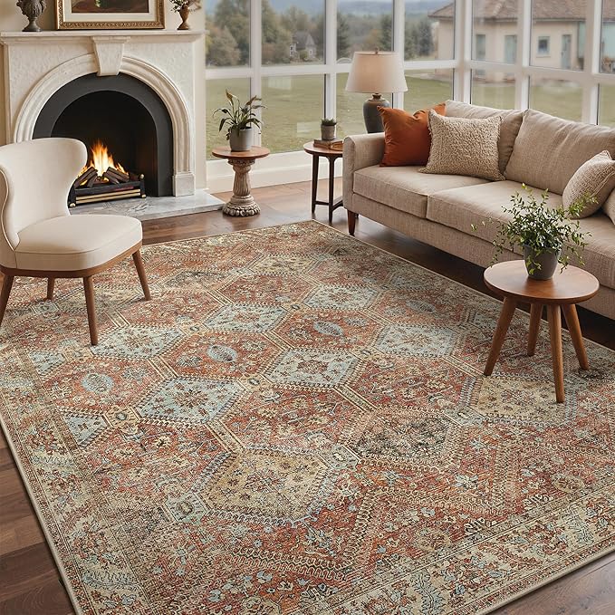 GENIMO 3x5 Area Rugs for Living Room, Machine Washable Non Slip Rugs, Low Pile - Image 2