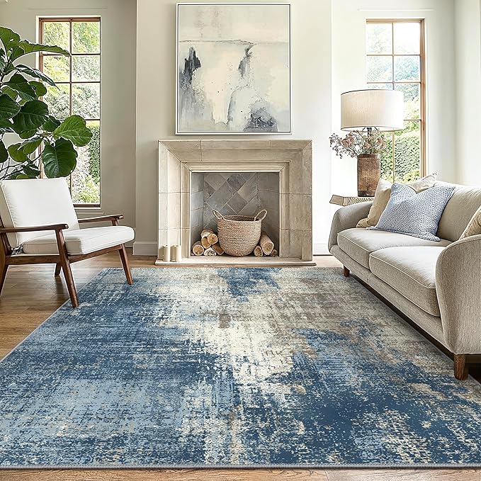 GENIMO Washable Area Rugs for Living Room, 9x12 Modern Non Slip Rugs, Low Pile by GENIMO