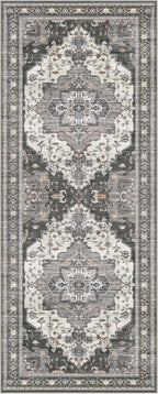 GENIMO 2X5 Hallway Runner Rug, Machine Washable Non Slip Vintage Floral - Image 7