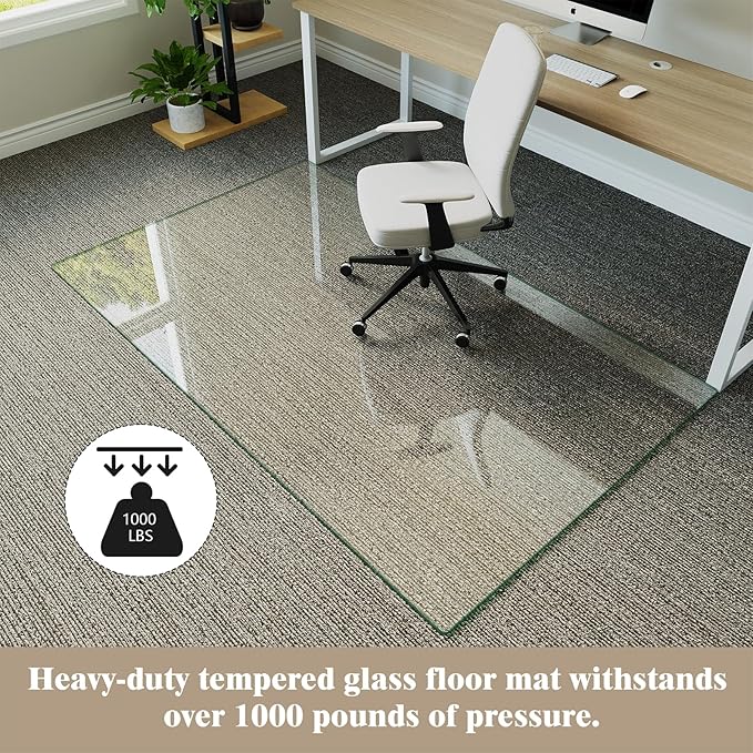 Koonmi Tempered Glass Chair Mat - Image 2