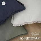Foindtower Set of 2 Decorative Linen Fringe Throw Pillow Covers Cozy Boho - Image 4
