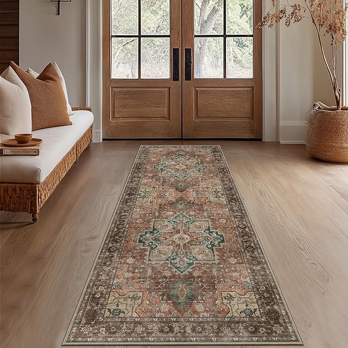GENIMO 2'6"x8 Runner Rugs for Hallway, Machine Washable Non Slip Vintage Rugs - Image 3