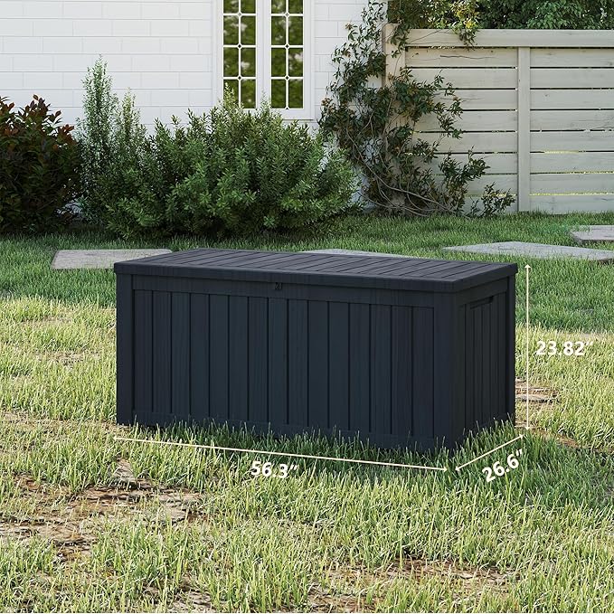 Yardgrace 150 Gallon Resin Deck Box, Waterproof Outdoor Storage Box, Lockable - Image 2