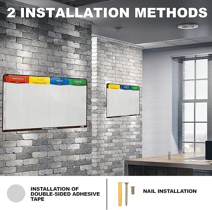 pmxboard 4 Column Magnetic Kanban Board, Scrum Board Flex Whiteboard Kit. Agile - Image 6
