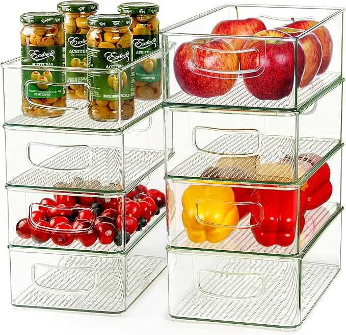 Hudgan Clear Storage Bins 8 Packs by HUDGAN