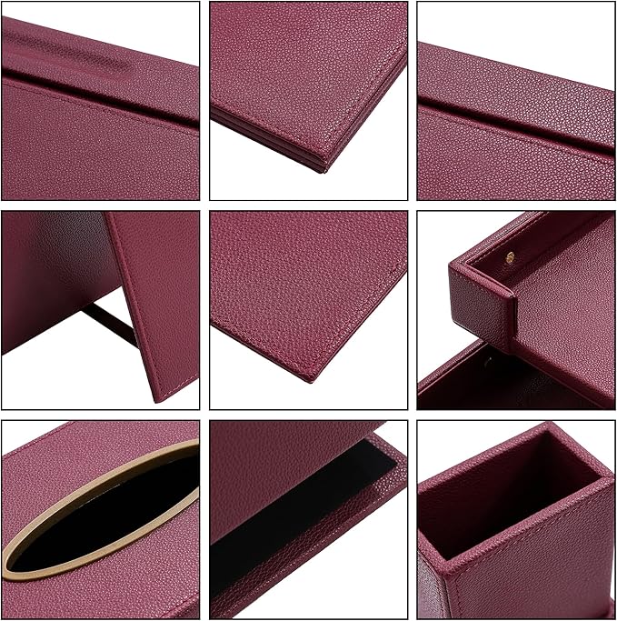 RitPin Desk Set，11-Piece Leather Desk Organizer Set, Executive Office - Image 4