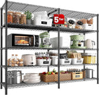 REIBII 5 Tier Wire Shelving Storage Shelves Loads 1430LBS by REIBII