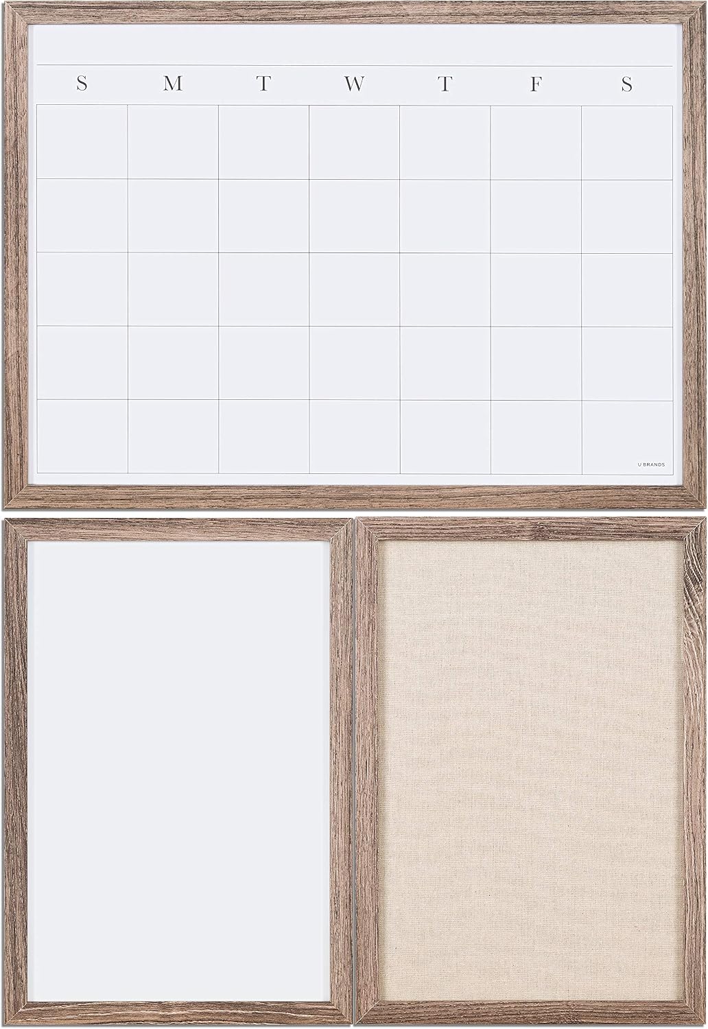 U Brands Family Command Center, Cork Board and Calendar Whiteboard Combo