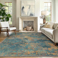 GENIMO Washable Area Rugs for Living Room, 10x14 Vintage Non Slip Rugs by GENIMO