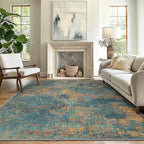 GENIMO Washable Area Rugs for Living Room, 10x14 Vintage Non Slip Rugs by GENIMO