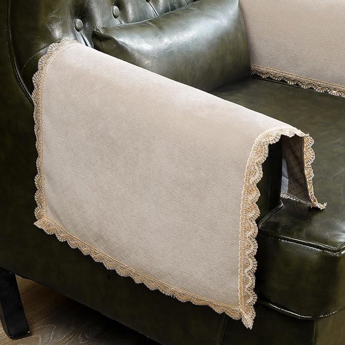 MINJIATEX Couch arm Covers, Non-Slip lace Sofa arm Covers Set of 2 Washable by MINJIATEX