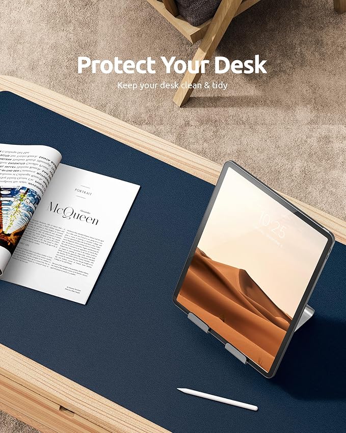 YSAGi Leather Desk Protector, Office Mat, Large Mouse Mat, Non-Slip PU Leather - Image 6