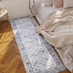 Rugcomf Runner Rug 2'6''x8' Hallway Washable Boho Soft Area Rug Non-Slip Faux - Image 3