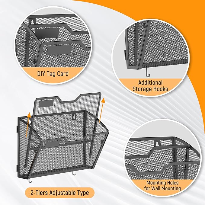 Docnest 2 Tier Mesh Wall File Holders - Image 4