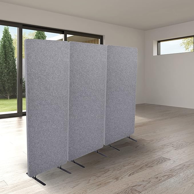 ReFocus™ Raw Freestanding Acoustic Room Divider 3 Pack – Reduce Noise and - Image 2
