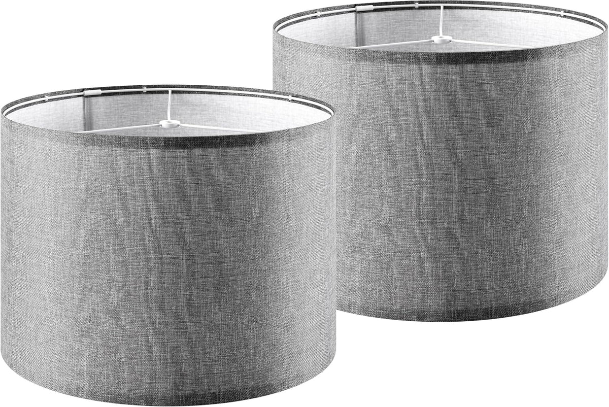Set of 2 Large Drum Lamp Shades Modern Lamp Shade 16" Top x 16" Bottom x 12"