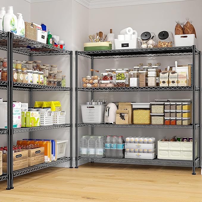 45 "W Metal Shelving Unit 4 Tier Storage Shelves Adjustable Wire Shelving Metal - Image 7