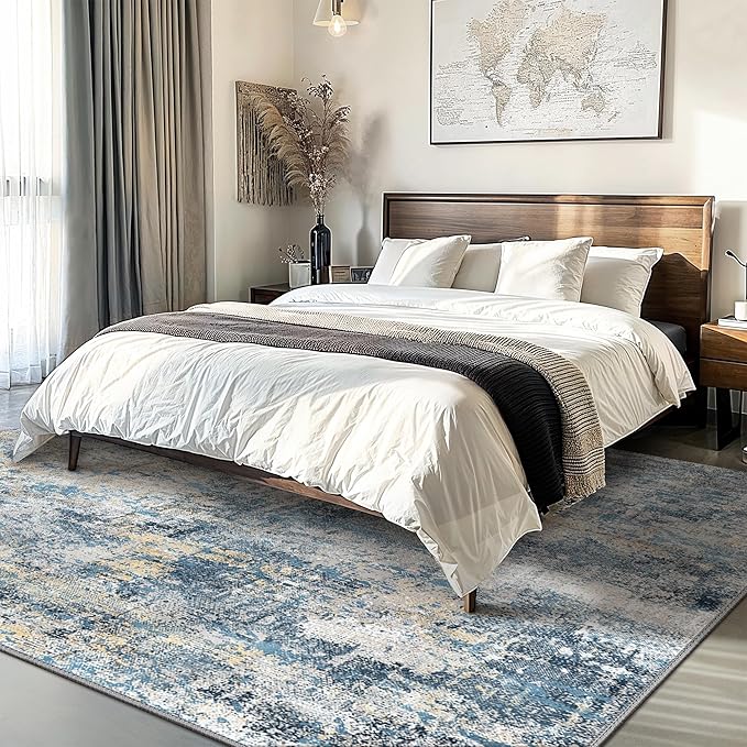 GENIMO Washable Area Rugs for Living Room, 8x10 Modern Non Slip Rugs, Low Pile - Image 2