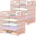 2 Pack 5-Tier Pink Desk Organizer by SUPEASY