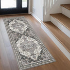 GENIMO 2X10 Hallway Runner Rug, Machine Washable Non Slip Vintage Floral - Image 2