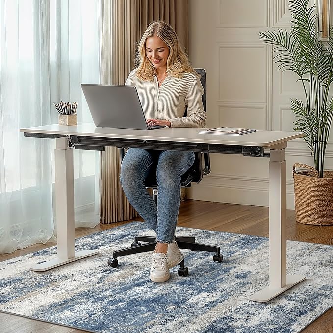 Office Chair Mat for Hardwood Tile Floor, Abstract 48"X 60" Desk Mats for - Image 2