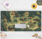 Cute Desk Pad Brown Green Forest Pixel Desk Mat Plant Mouse Pad XXL Large - Image 2