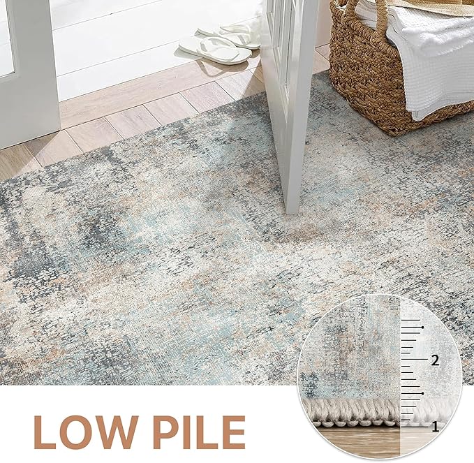 GENIMO Washable Area Rugs for Living Room, 8x10 Modern Non Slip Rugs, Low Pile - Image 8