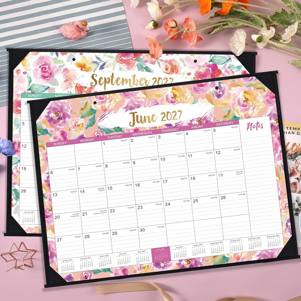 2027 Desk Calendar - Jan 2027 - Dec 2027, 12 Months Large Monthly Desk Calendar 2027, 22" x 17", Desk Pad, Large Ruled Blocks, To-do List & Notes, Best Desk/Wall Calendar for Planning and Organizing