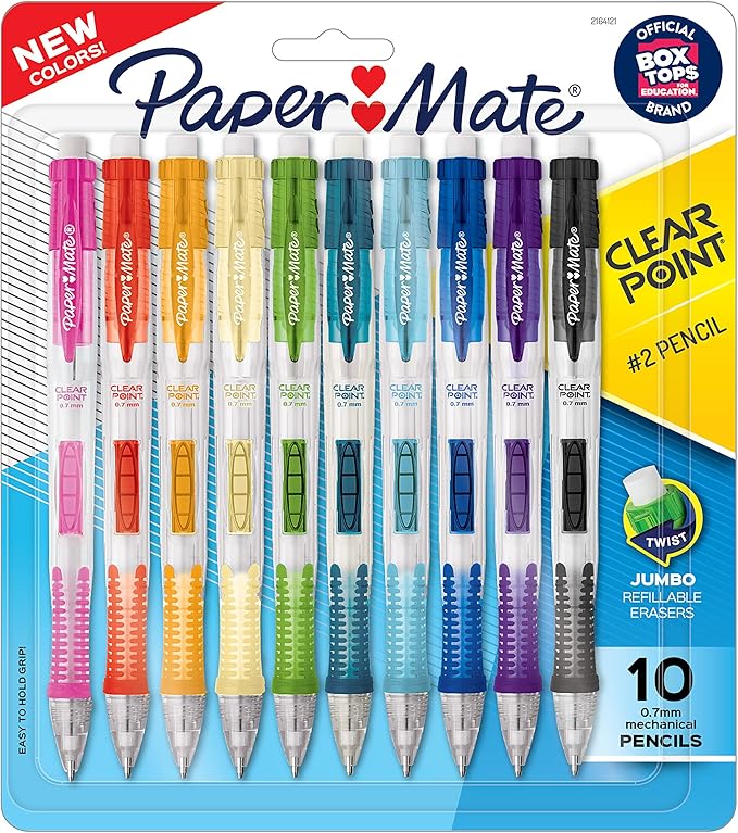 Paper Mate Clearpoint Mechanical Pencils, 0.7mm HB #2 Pencil Lead, 2 Pencils by PaperMate
