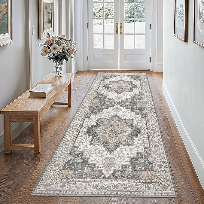 GENIMO 2x10 Runner Rugs for Hallway, Machine Washable Non Slip Vintage Rugs - Image 2