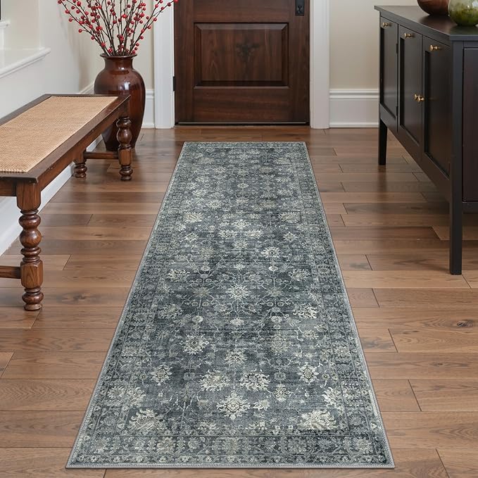 GENIMO Runner Rug 2'6''x8 Non Slip Machine Washable Vintage Hallway Runner Rug - Image 2
