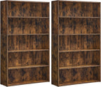VASAGLE Set of 2 Bookshelves, 30 Inches Wide, 5-Tier Open Bookcases